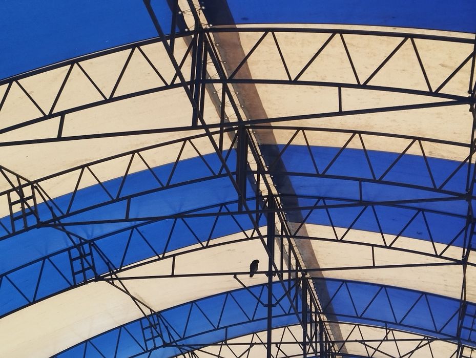 Навес 600 м² тент + металлоконструкция