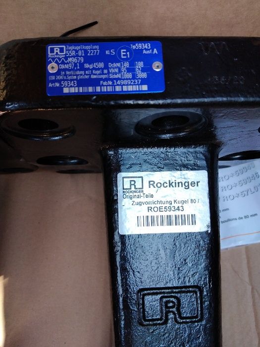 Zaczep kulowy K80 flansza 110x100 Kula Ucho dyszla 3000 kg Rockinger