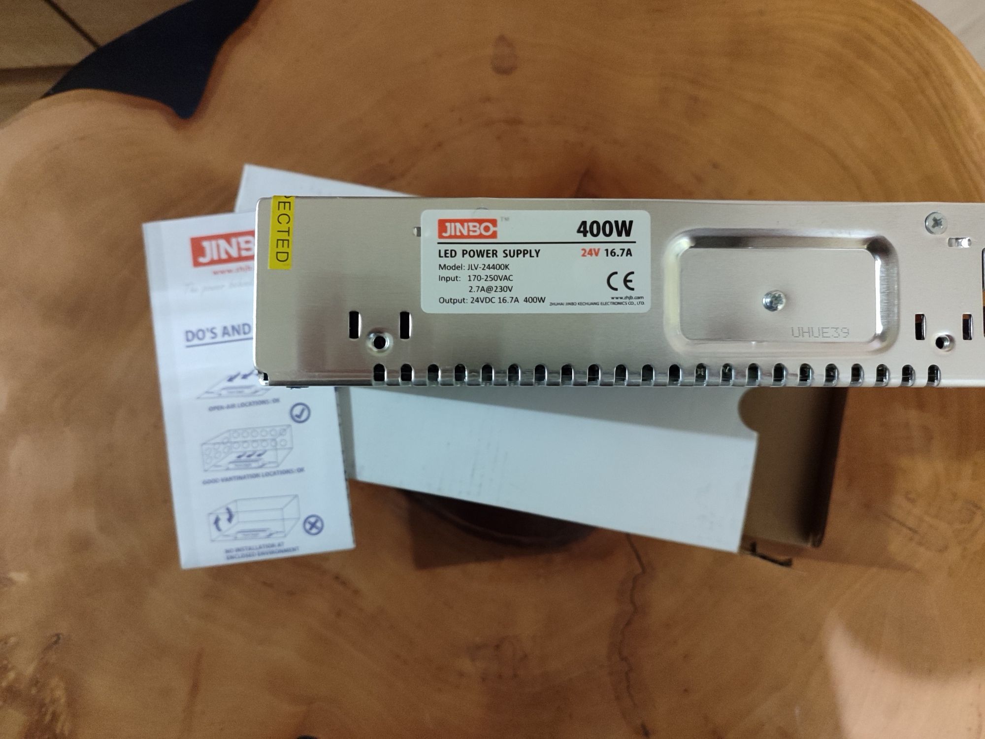 Блок живлення JINBO 400W 24V 16.7A IP20 JLV-24400 K