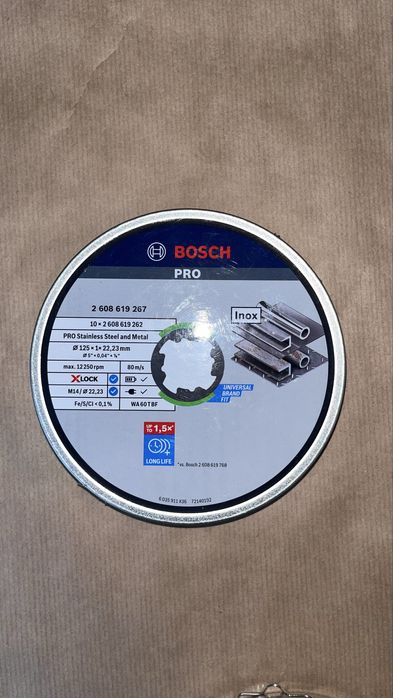 Tarcze do metalu Bosch X-Lock 125x1x22,23 10szt.