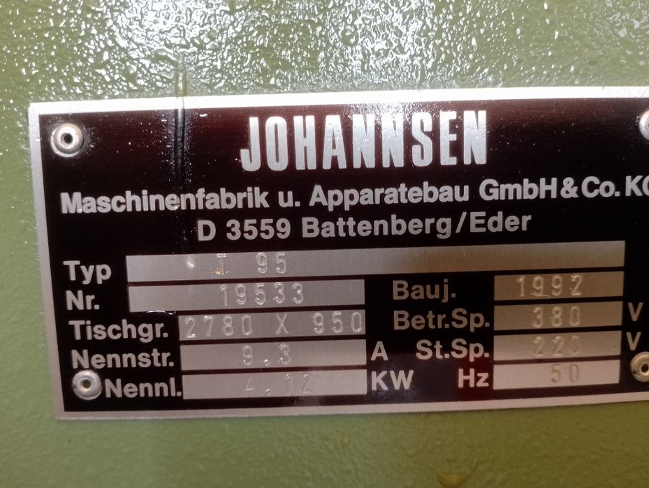 Szlifierka długotaśmowa Johannsen elektryczne podnoszenie