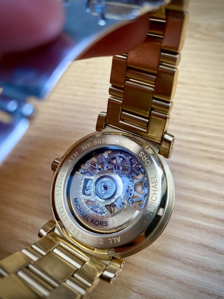 Zegarek Michael Kors MK9037 – automatyczny, skeleton, złoty