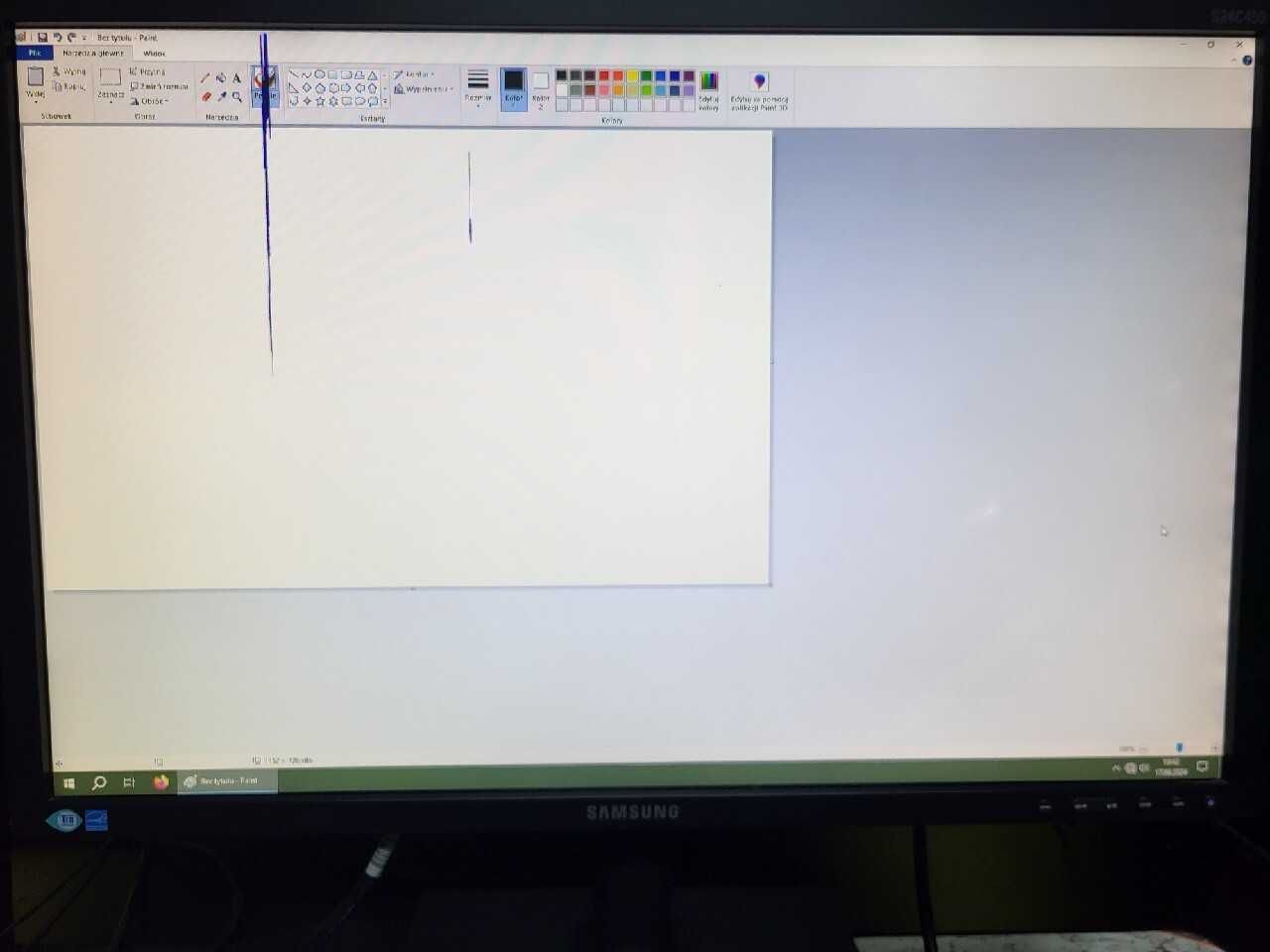 Monitor - Samsung S24C450DW - ruchoma wysokość - uszkodzona matryca