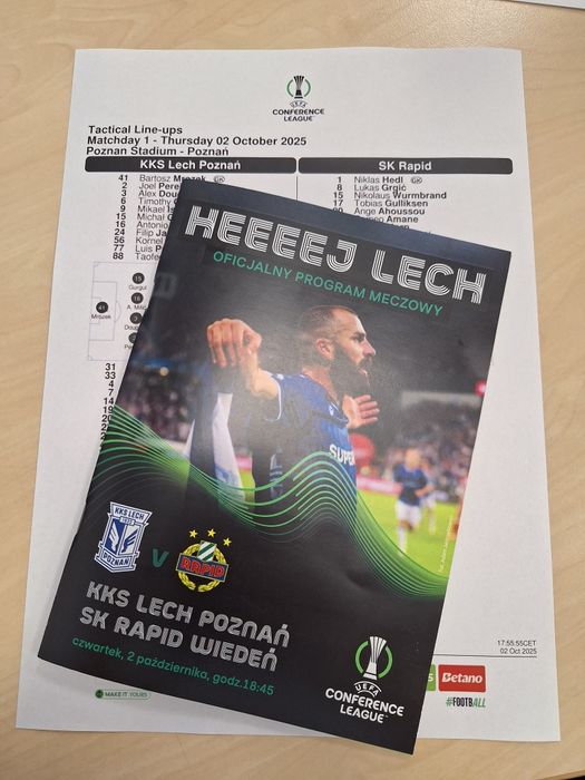 Archiwalne kolekcjonerskie Programy m.in. Lech Poznań Rapid Wiedeń 202