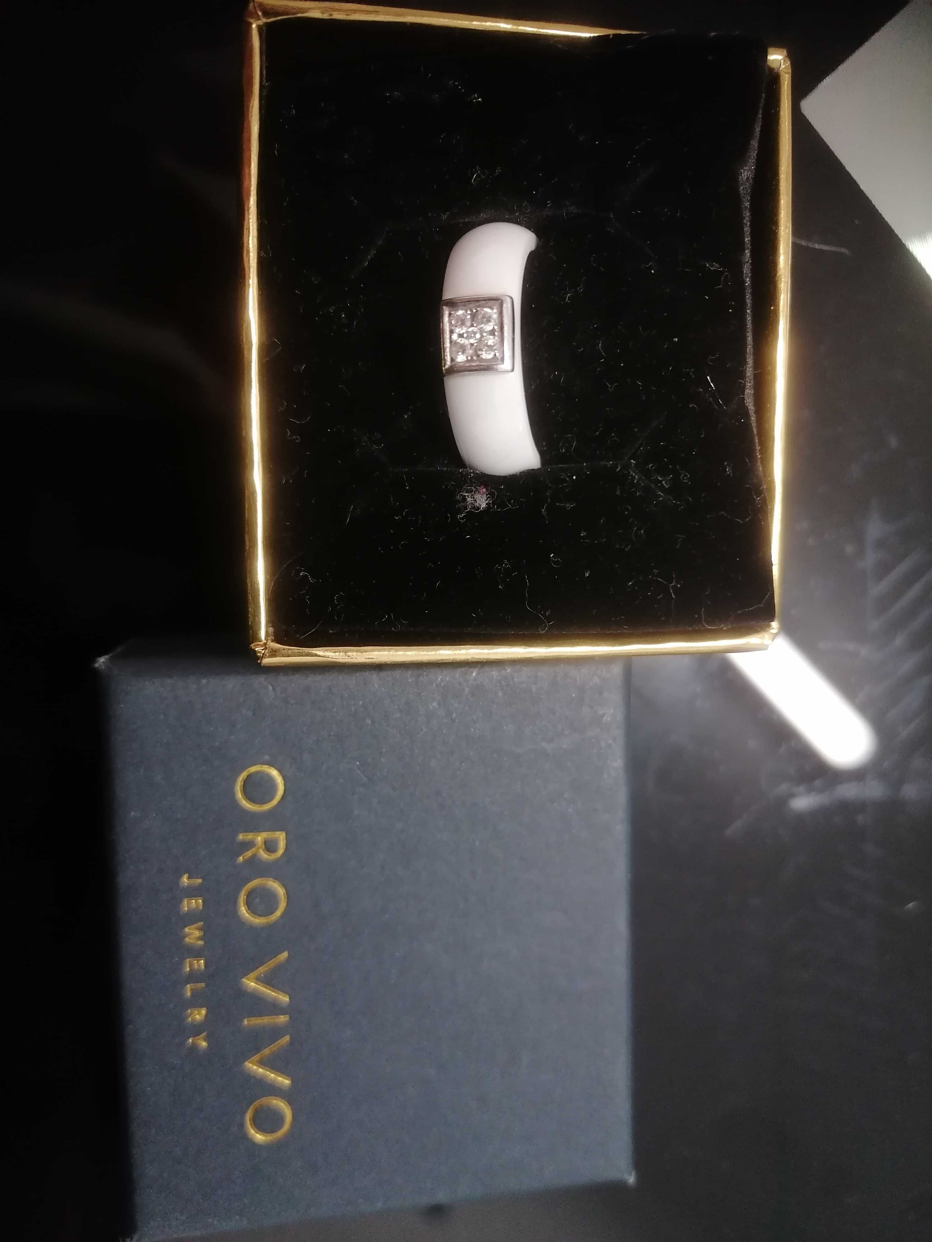 Anel cerâmica com diamantes Tam. 14