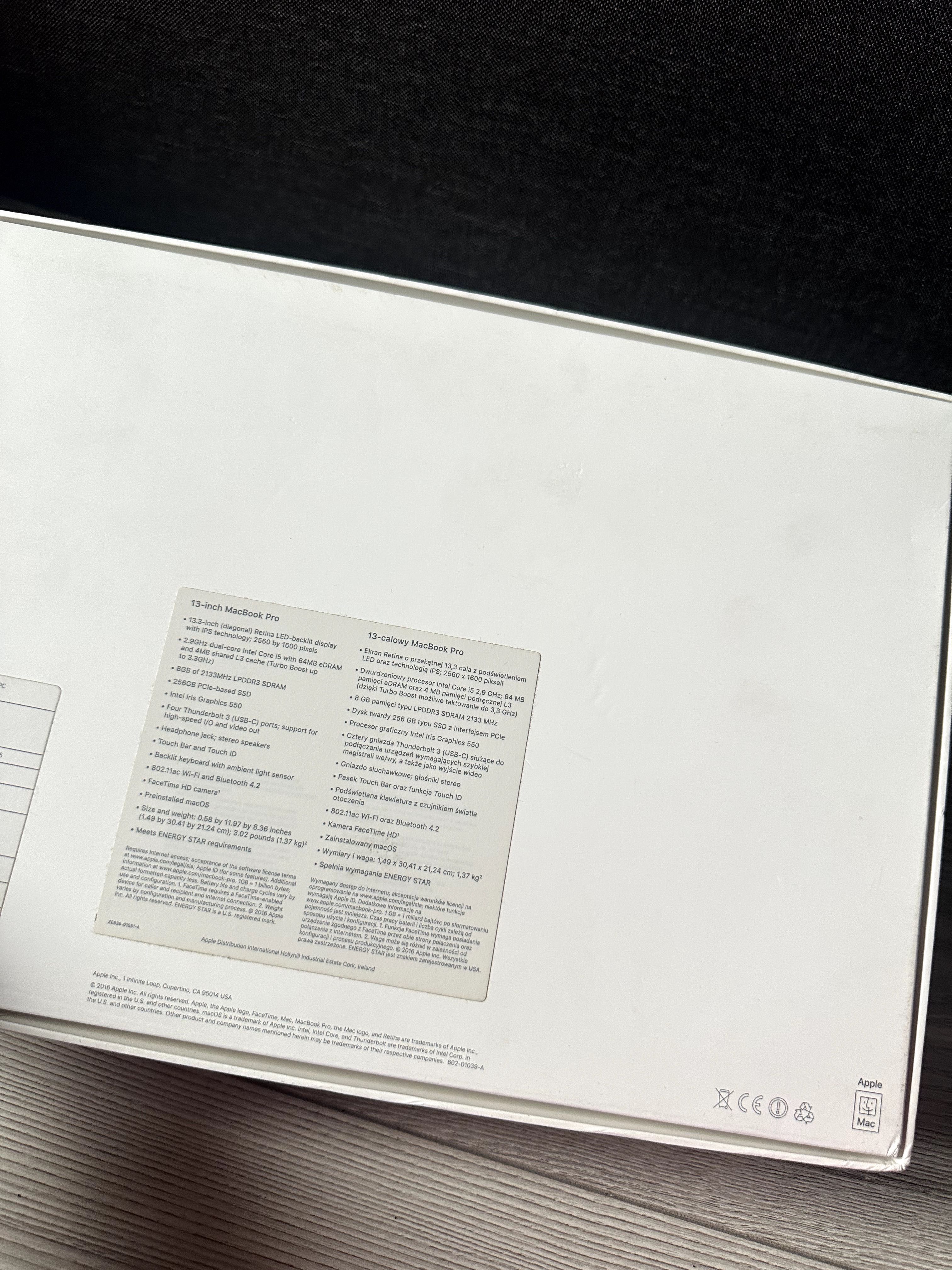 Oryginalne pudełko do Apple MacBook Pro 13”
