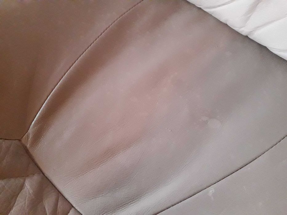 Komplet wypoczynkowy skórzany/ dębowy sofa z funkcją spania, fotel