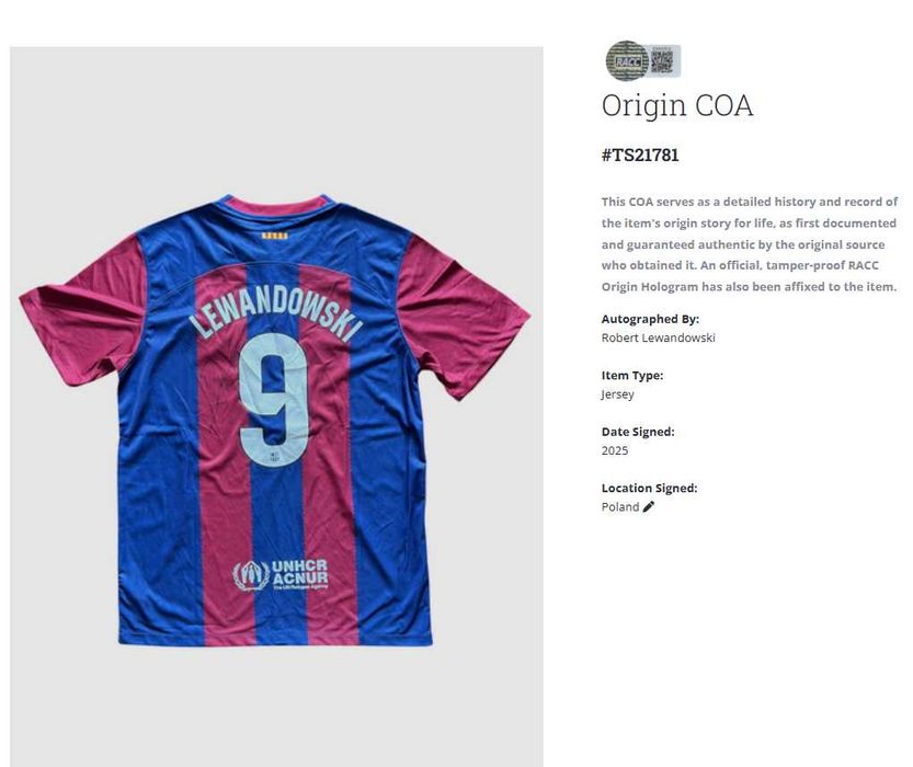 Robert Lewandowski FC Barcelona The Rolling Stones koszulka z autogr.