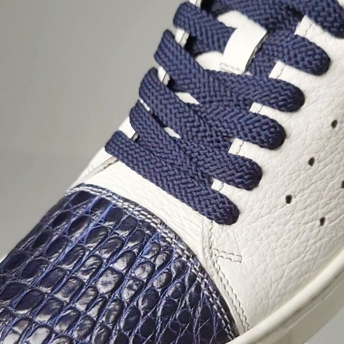 Літні чоловічі кеди зі шкіри натурального крокодилу