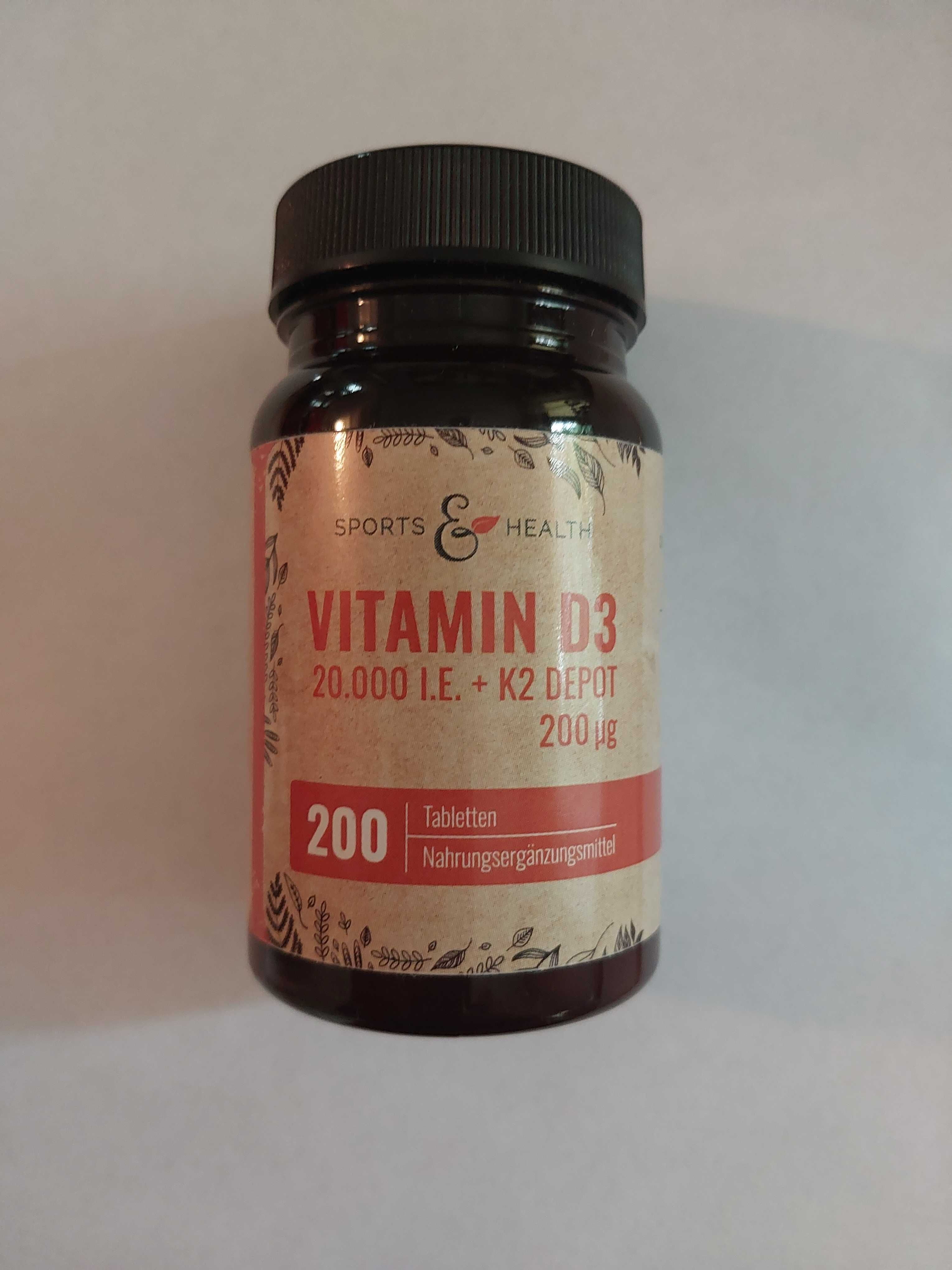 Witamina D3 20000 IU + K2-MK7 200cmg 200 tabl naturalna 100% z Niemiec
