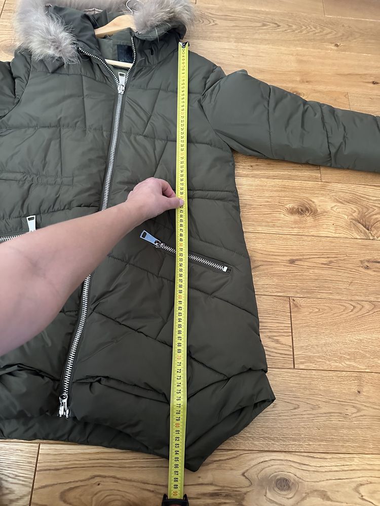 Khaki kurtka zimowa damska ciepla XL