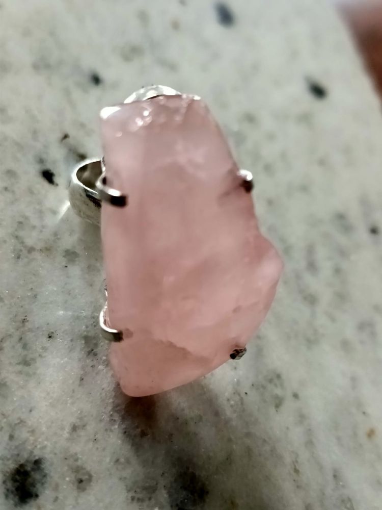 Pierscionek kwarc różowy kamień naturalny Indie