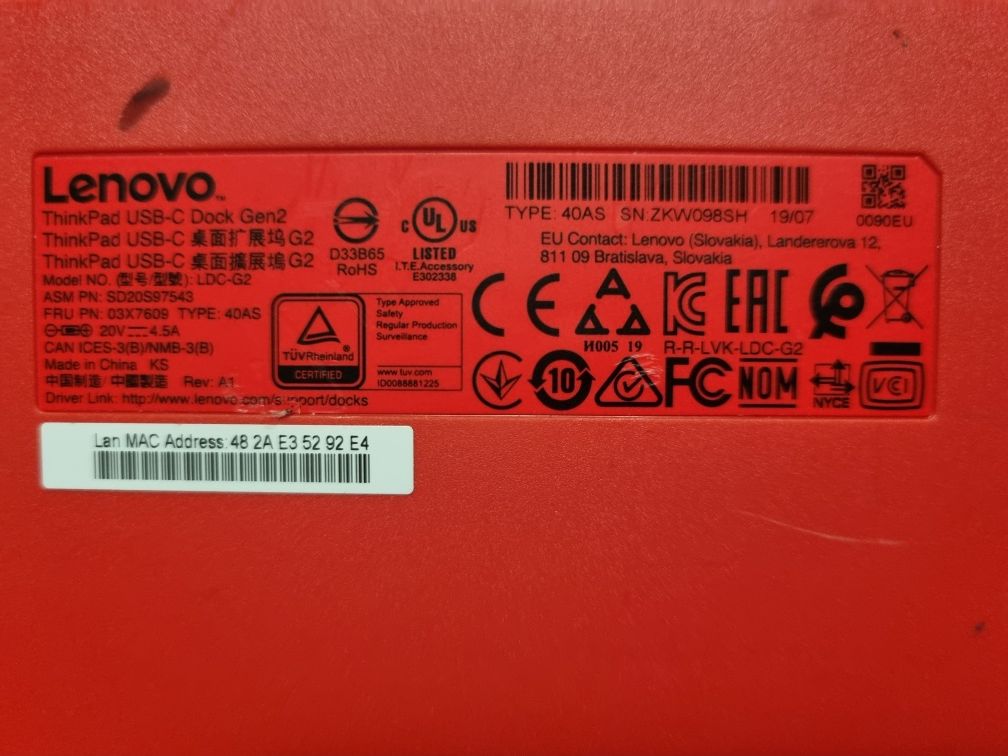 Док станція Lenovo Thinkpab .40AS. Gen 2.