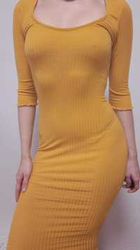 Желтое обтягивающее платье NEW LOOK