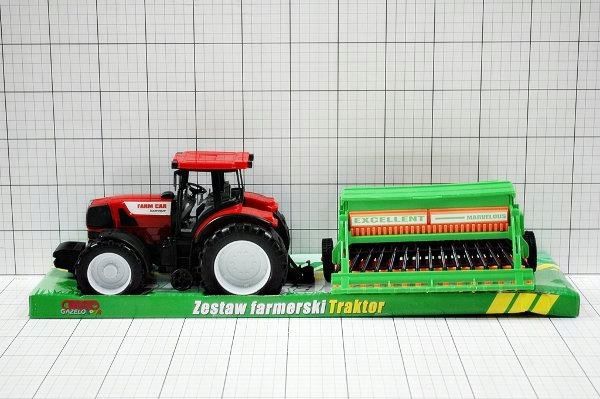 Zabawka Duży Traktor Z Siewnikiem Dla Chłopca 53 Cm