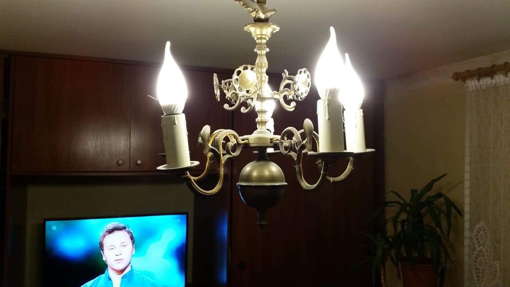 Żyrandol mosiężny 5 punktów