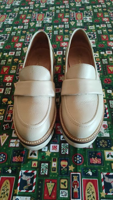 Mokasyny ze skóry naturalnej beżowe