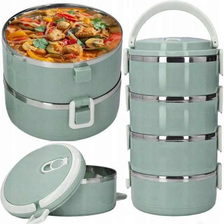Lunchbox Termos Obiadowy Pojemnik Termiczny Na Żywność Zupę 4 Miski