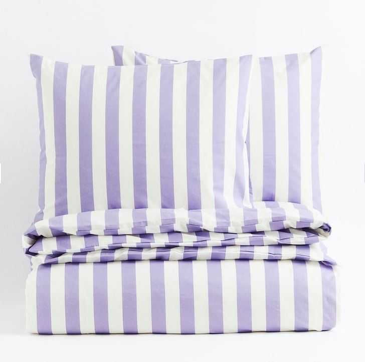 Pościel w pasy H&M 200x200 bawełna