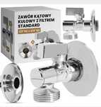 Zawór Kulowy KĄTOWY 1/2x3/4 GZ Filtrem Odcinający PRALKI ZMYWARKI BATE