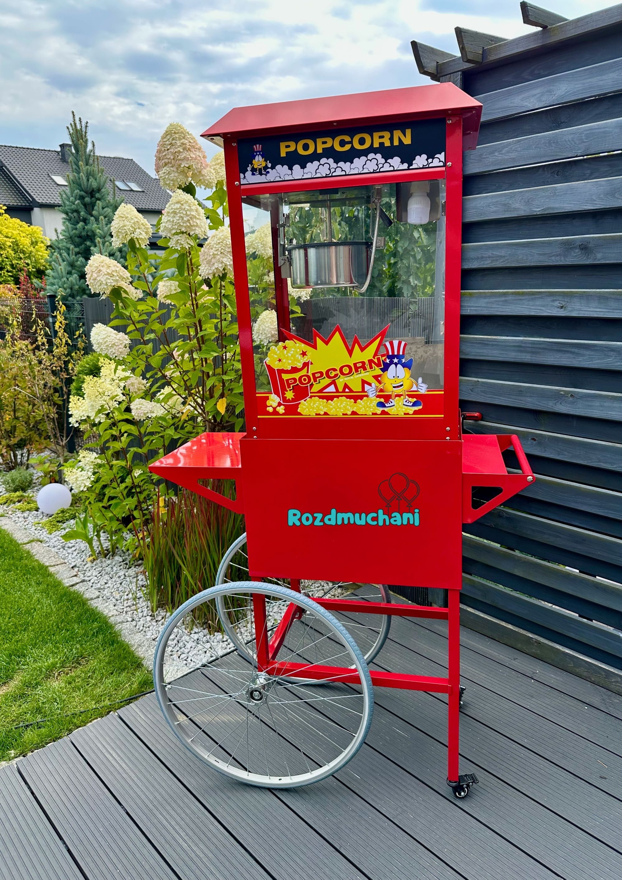Wynajem MASZYNY DO POPCORNU na imprezę, event. Wózek w zestawie