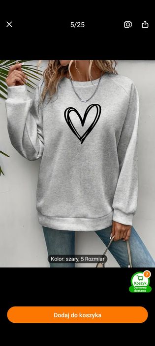 Nowa Bluza  z nadrukiem serca,