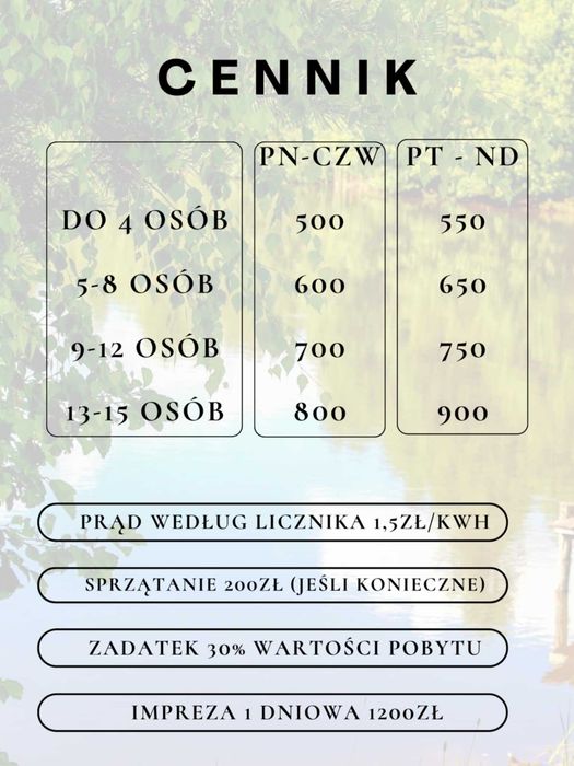 Agroturystyka Wróblówka Wyszebórz, dom domek 15-os., sauna, jezioro