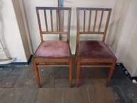 Stare krzesła drewniane, tapicerowane,  różne
