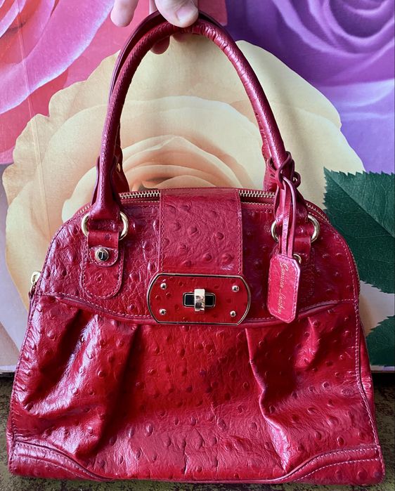 Червона вінтажна шкіряна сумка Jasper Conran