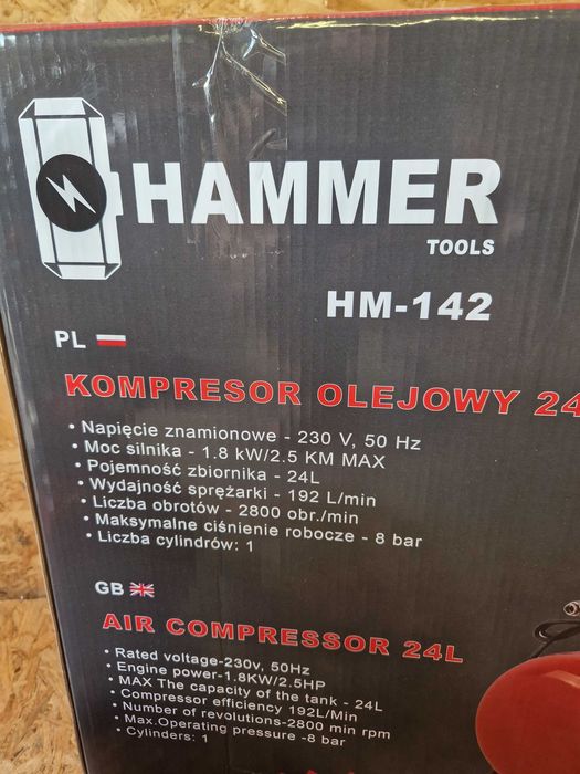 Kompresor olejowy Hammer Tools HM-142, 24 l