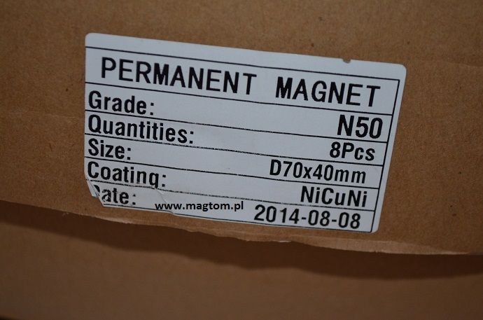 Magnes neodymowy 70x30 N42 do poszukiwań do obudowy 70x40 ORYGINAŁ