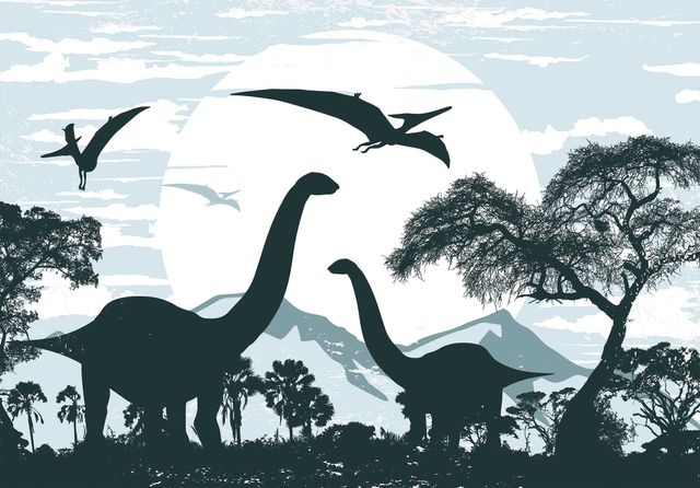 Fototapeta Dla Dziecka Dinozaury Zwierzęta 3D Twój Rozmiar + KLEJ