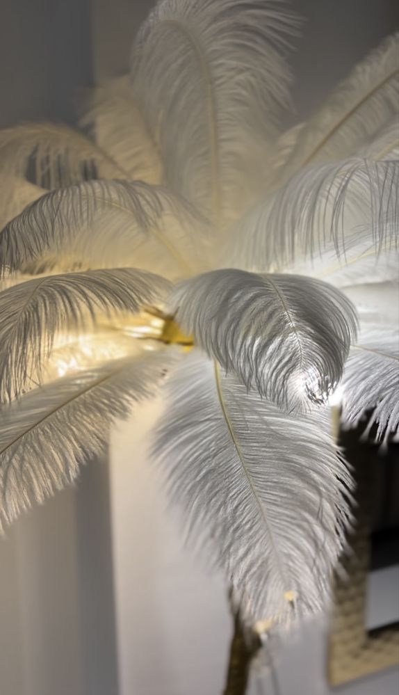 Nowoczesna lampa stojąca Glamour z piórami! Różne kolory! Nowa! OKAZJA