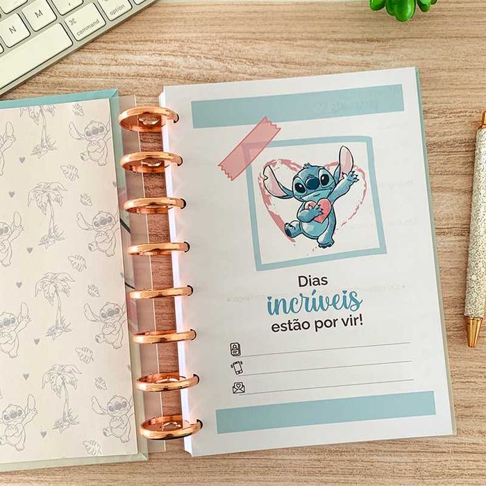 CADERNO A5 STITCH COM DIVISÓRIAS PERSONALIZADO