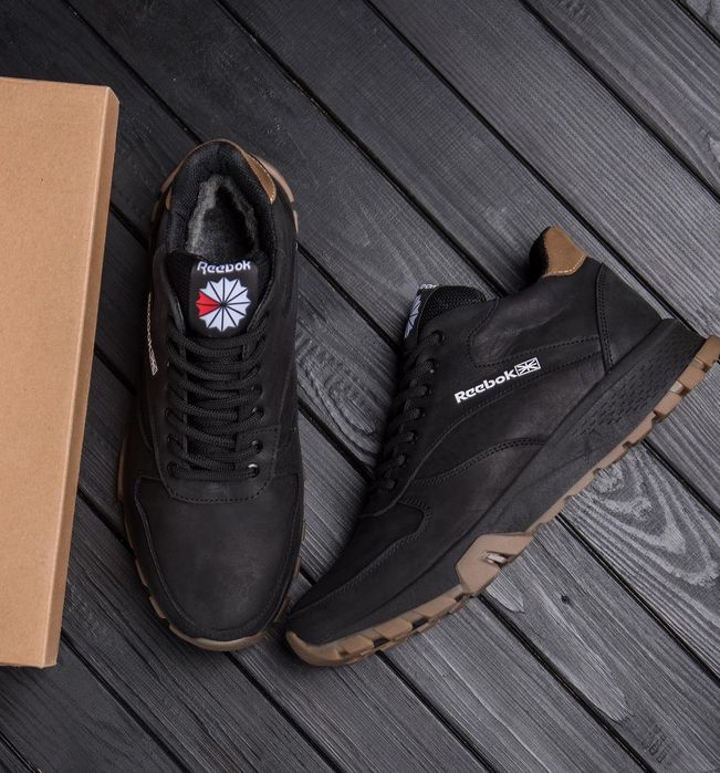 Зимние спортивные ботинки Reebok кожаные мужские, мужская зимняя обувь