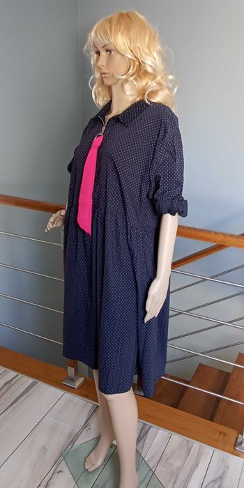 Sukienka Koszulowa w Delikatne groszki Roz. 50/52/54