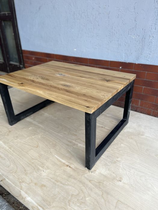 Ława dębowa 90x65, nogi metalowe