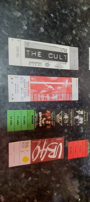 Bilhetes antigos de concertos