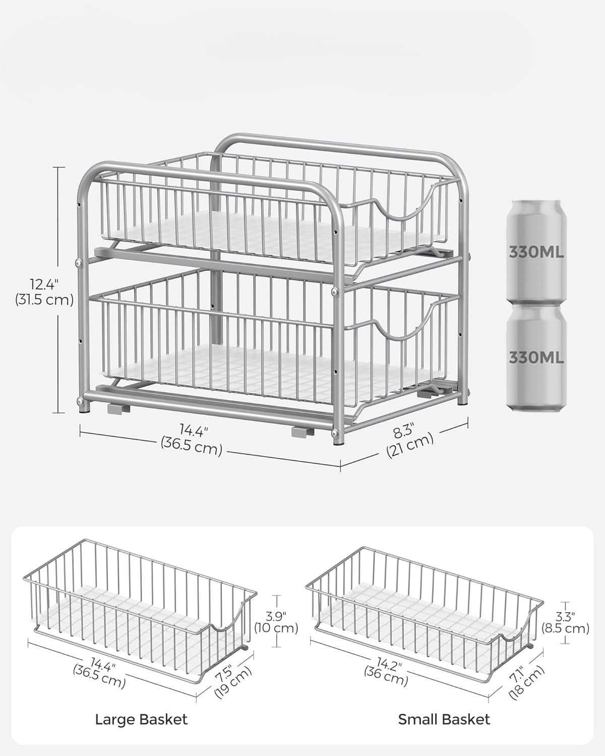 Organizer pod zlew SONGMICS 2-poziomowy z wysuwanymi koszami