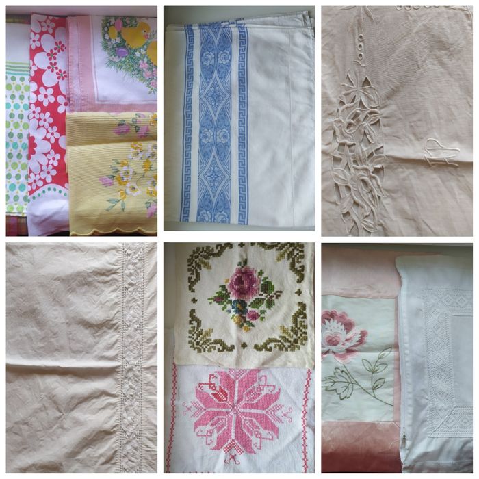 Серветки, наволочки, рушник, скатертина, з мереживом, рішельє, вишивка
