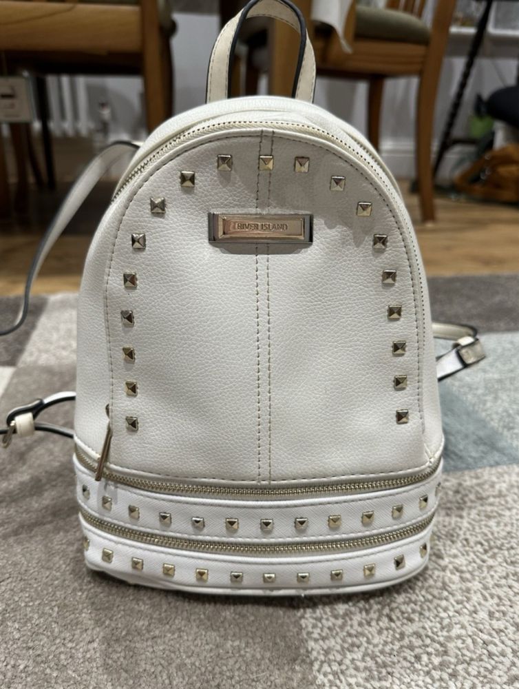 RIVER ISLAND • Przepiękny biały Stylowy plecak