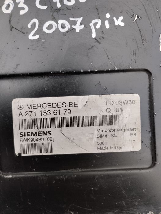 Блок керування двигуном Mercedes W203 C180 1.8K 2007 рр. A2711536179