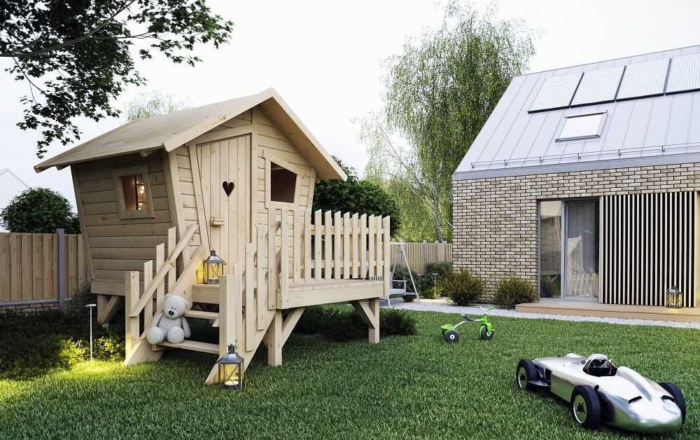 Domek drewniany dla dzieci Płomyk dziecięcy na działkę