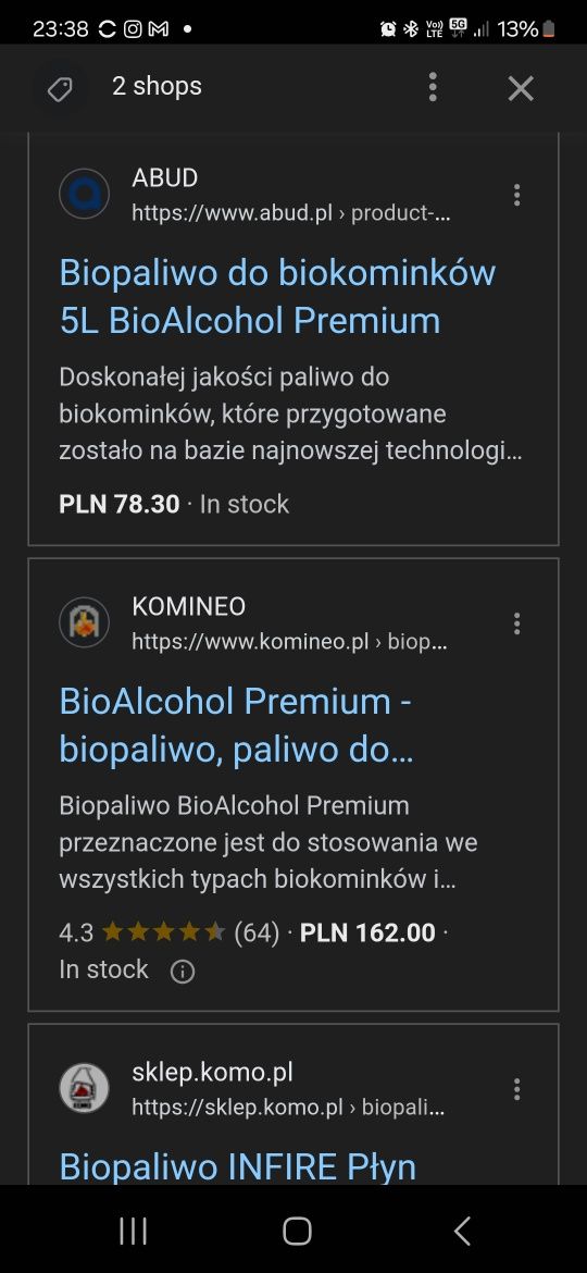 Biopaliwo 5litrów dedykowany do palenisk biokominków ekokominków