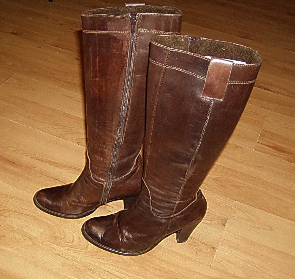 Damskie buty kozaki Venezia roz.38 Brązowe Vintage