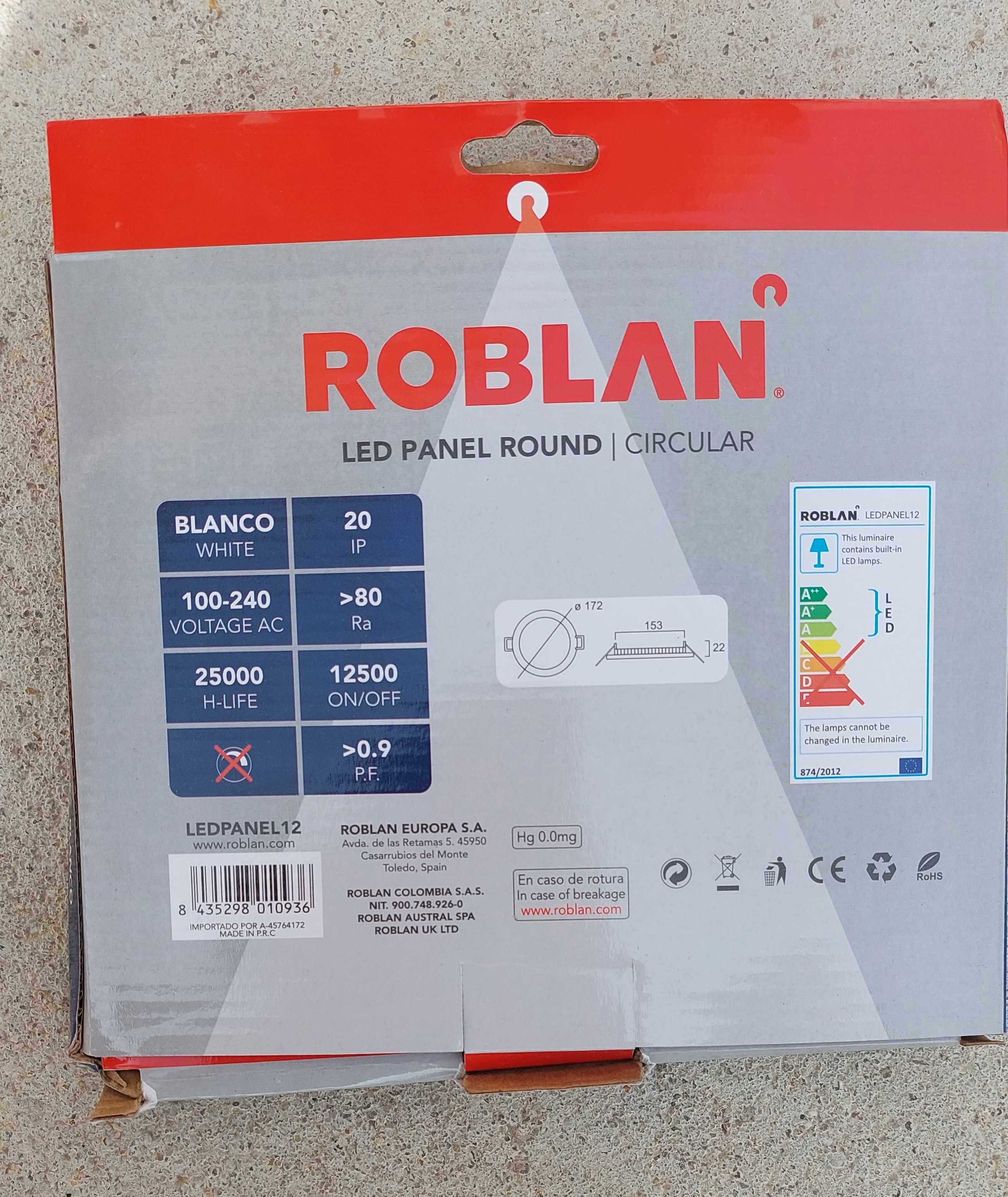 Foco de encastrar LED Redondo 12W Luz branca