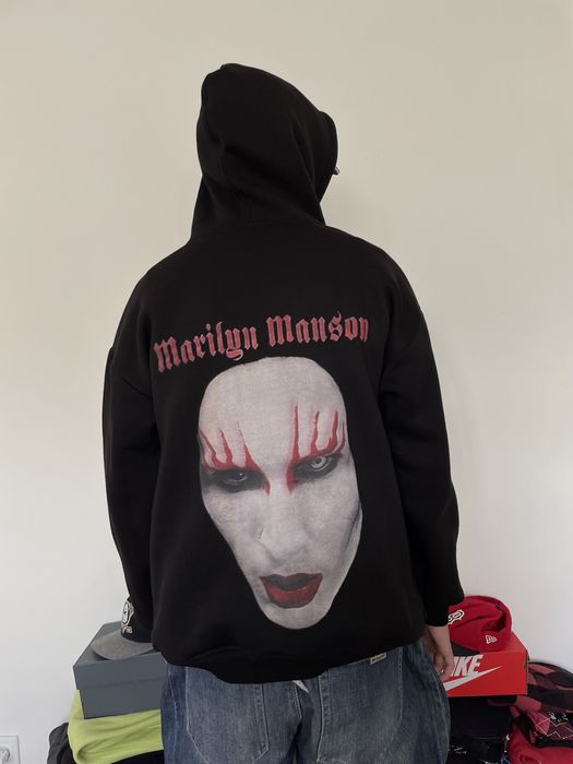 Oversize Marilyn Manson gothic rock bluza, streetwear, y2k,alternative