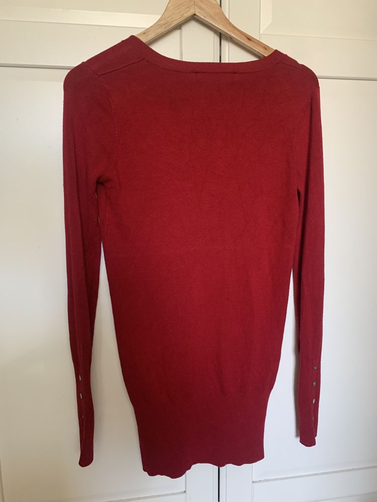 Sweter czerwona sukienka Zara r. M