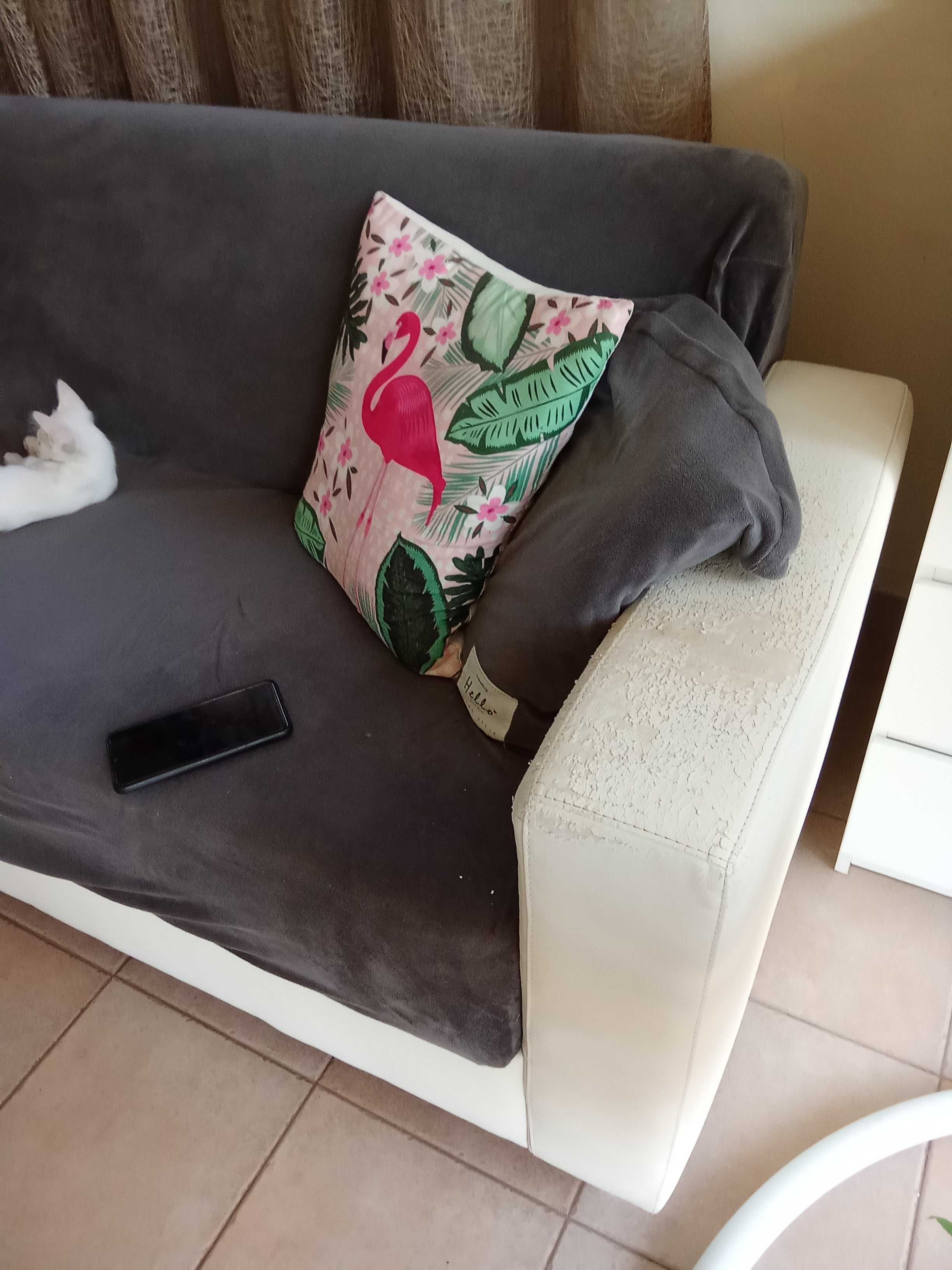 Sofá branco chaise longue