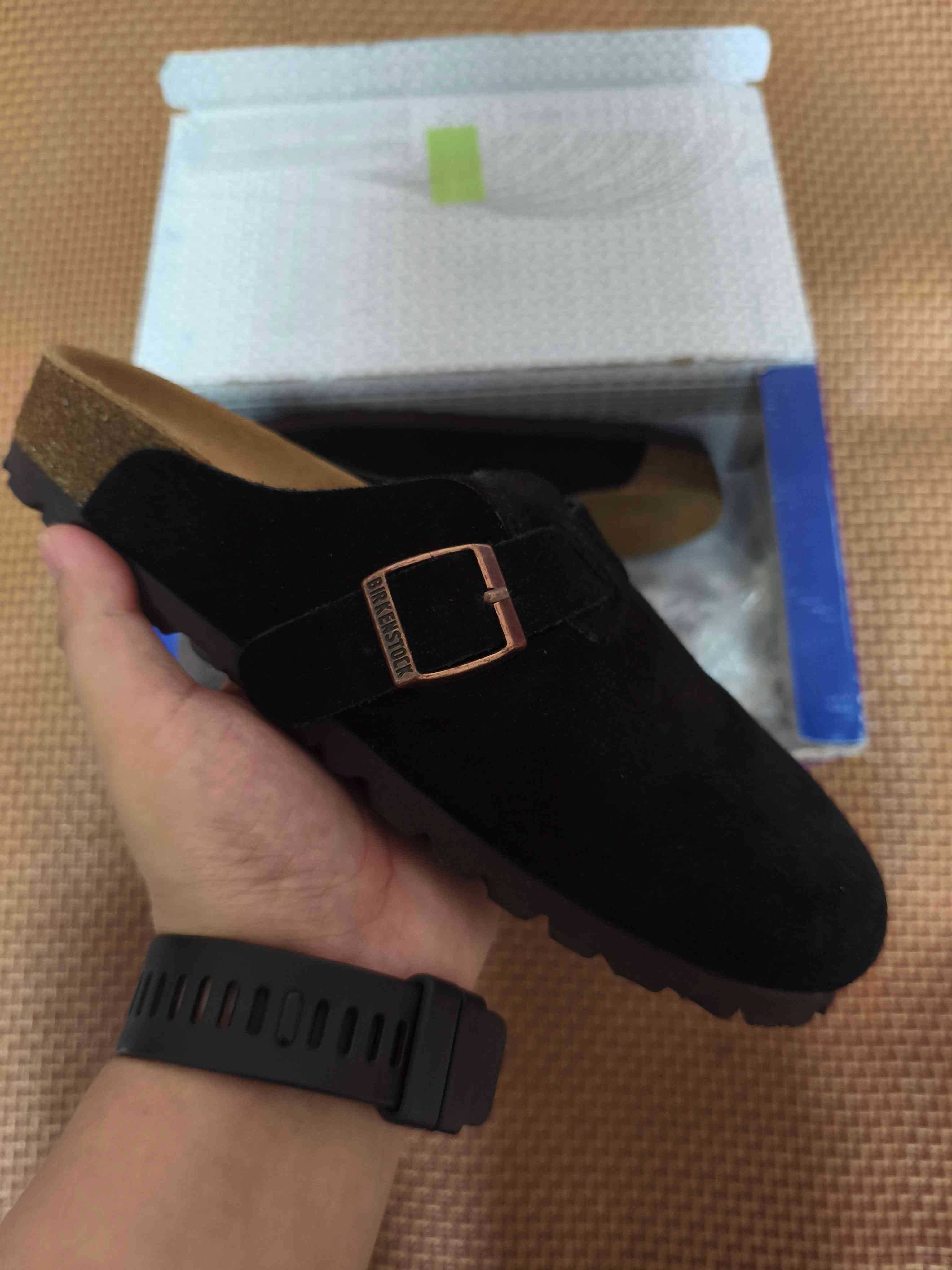Birkenstock, czarne kapcie damskie, rozmiar 37